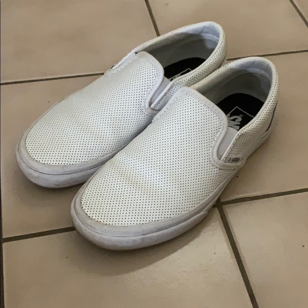 Leather slip on vans
